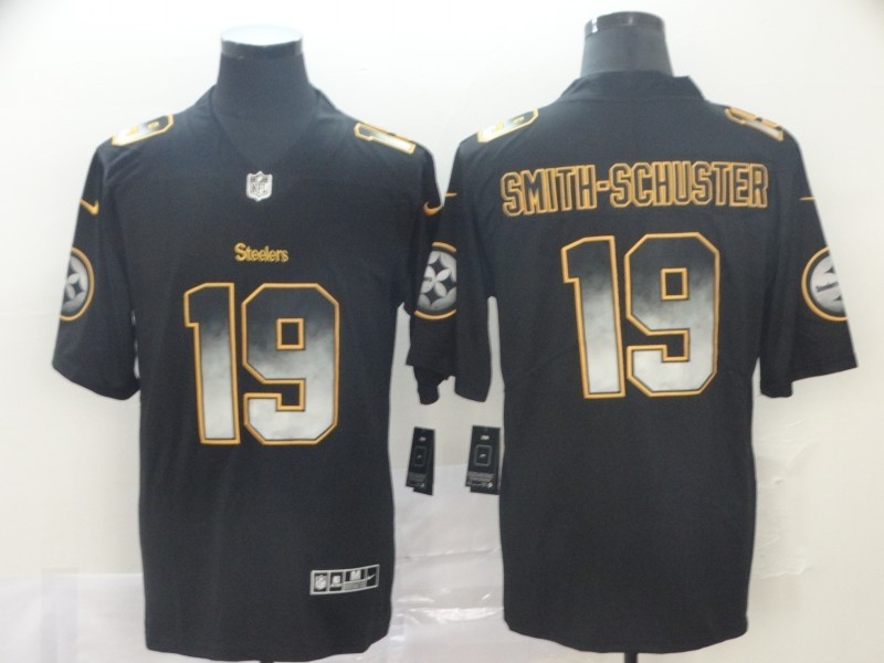 Pittsburgh Steelers 19 JuJu Smith-Schuster 2019 Black Smoke Fashion Limited Men Jersey