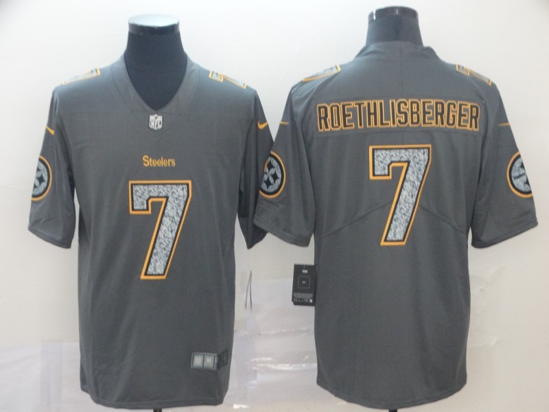 Steelers 7 Ben Roethlisberger Gray Static Vapor Untouchable Limited Men Jersey