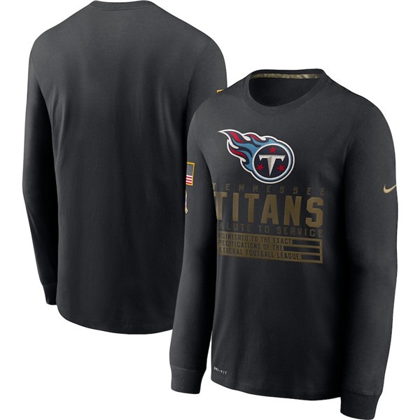 Tennessee Titans 2020 Black Salute To Service Sideline Performance Long Sleeve Hoodie