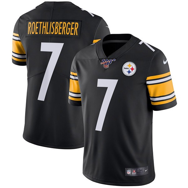 Pittsburgh Steelers 100th 7 Ben Roethlisberger Black Vapor Untouchable Limited Men Jersey