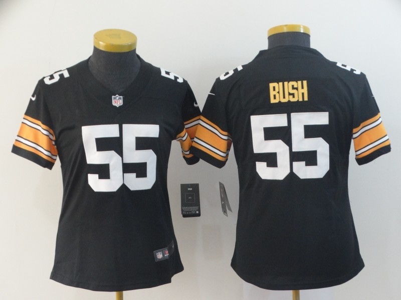 Steelers 55 Devin Bush Black 2019 Draft Vapor Untouchable Limited Women Jersey