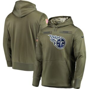 Tennessee Titans 2018 Salute to Service  Sideline Therma Performance Pullover Hoodie Olive