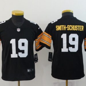 Steelers 19 JuJu Smith-Schuster Black Throwback Number Youth Jersey