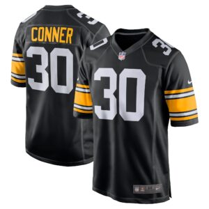 Steelers 30 James Conner Black 2018 Throwback Men Jersey