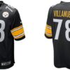 Steelers 78 Alejandro Villanueva Black 2018 Throwback Men Jersey
