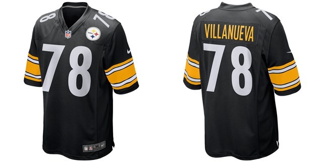 Steelers 78 Alejandro Villanueva Black 2018 Throwback Men Jersey