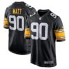 Steelers 90 T.J. Watt Black 2018 Throwback Men Jersey