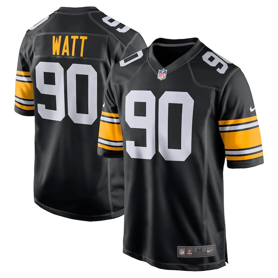 Steelers 90 T.J. Watt Black 2018 Throwback Men Jersey