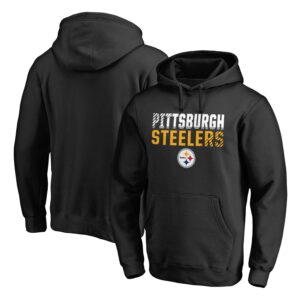 Pittsburgh Steelers Pro Line Black Fade Out Pullover Men Hoodie