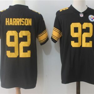 Steelers 92 James Harrison Black Color Rush Limited Men Jersey