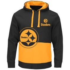 Pittsburgh Steelers Black and Gold Split All Stitched Hooded Sweatshirt