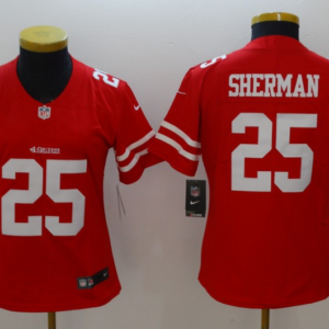 49ers 25 Richard Sherman Red Vapor Untouchable Limited Women Jersey