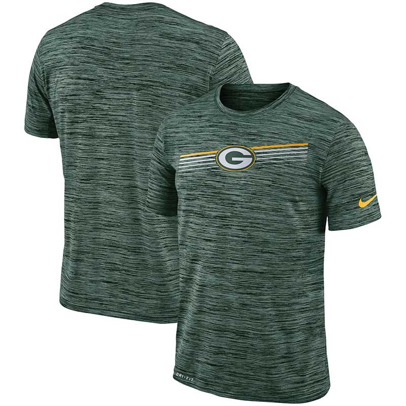 Nike Green Bay Packers Sideline Velocity Performance T-Shirt Heathered Green