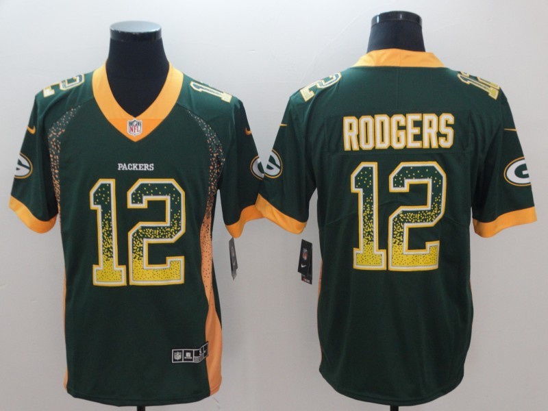 Nike Packers 12 Aaron Rodgers Green Drift Fashion Vapor Limited Men Jersey