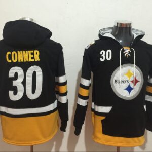Pittsburgh Steelers 30 James Conner Black All Stitched Hooded Men Sweatshirt