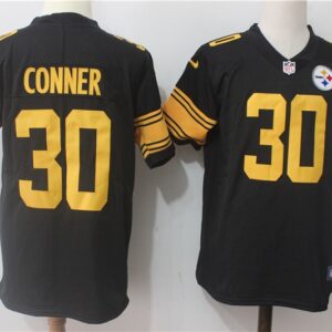 Steelers 30 James Conner Black Color Rush Limited Men Jersey