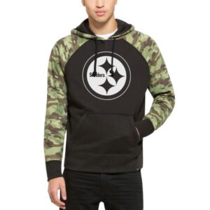 Pittsburgh Steelers Fresh Logo Black With Camo men Pullover Hoodie