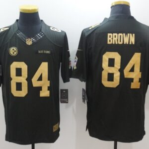 Steelers 84 Antonio Brown Anthracite Gold Salute to Service Limited Jersey
