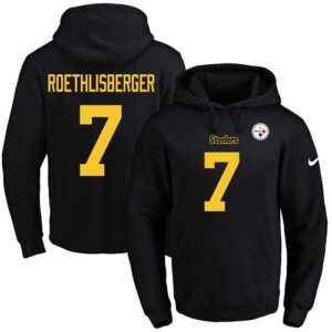 Steelers 7 Ben Roethlisberger Pro Line Black Men Pullover Hoodie