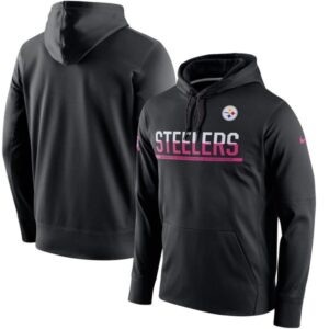 Steelers Breast Cancer Awareness Circuit Performance Black Pullover Hoodie