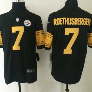 Steelers 7 Ben Roethlisberger Black Color Rush Men Limited Jersey