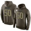 Men Steelers 50 Ryan Shazier Green Olive Salute To Service KO Performance Hoodie