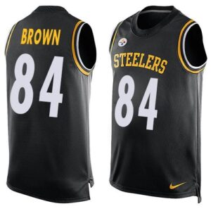 Steelers 84 Antonio Brown Black Men Limited Tank Top Jersey