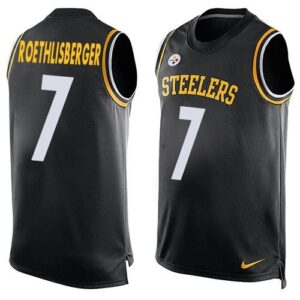 Steelers 7 Ben Roethlisberger Black Men Limited Tank Top Jersey
