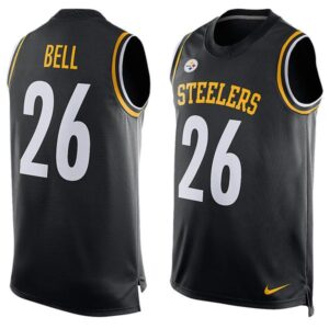 Steelers 26 LeVeon Bell Black Name and Number Tank Top