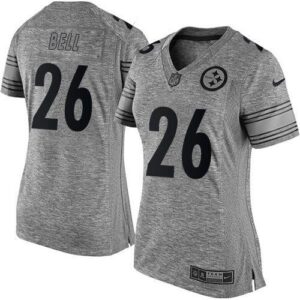 Steelers 26 Le'Veon Bell Gray Women Stitched Limited Gridiron Gray Jersey