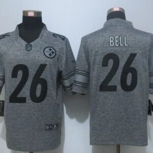 Steelers 26 LeVeon Bell Gray Mens Stitched Limited Gridiron Gray Jersey