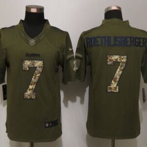 Steelers 7 Ben Roethlisberger Green Salute To Service Limited Jersey