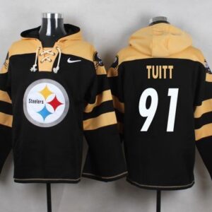Steelers 91 Stephon Tuitt Black Player Pullover Sweatshirt Hoodie