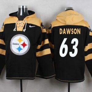 Steelers 63 Dermontti Dawson Black Player Pullover Sweatshirt Hoodie