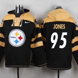 Steelers 95 Jarvis Jones Black Player Pullover Sweatshirt Hoodie