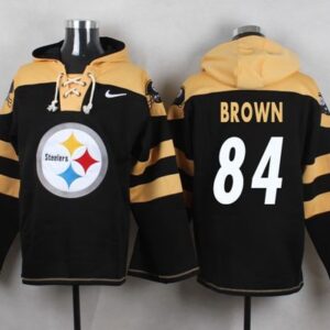 Steelers 84 Antonio Brown Black Player Pullover Sweatshirt Hoodie