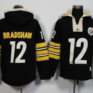 Pittsburgh Steelers 12 Terry Bradshaw Black Player Winning Method Pullover Sweatshirt Hoodie