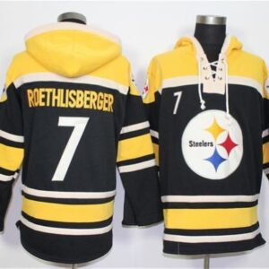 Steelers 7 Ben Roethlisberger Black Sawyer Hooded Sweatshirt Sweatshirt Hoodie