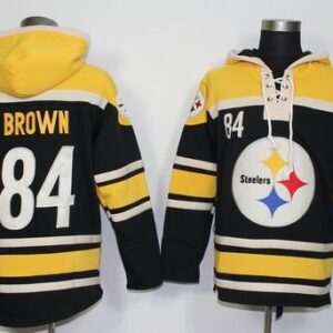 Steelers 84 Antonio Brown Black Sawyer Hooded Sweatshirt Hoodie Sweatshirt