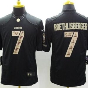 Steelers 7 Ben Roethlisberger Black Men Stitched Limited Salute to Service Jersey
