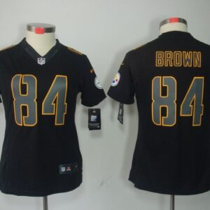 Steelers 84 Antonio Brown Black Impact Women Jersey