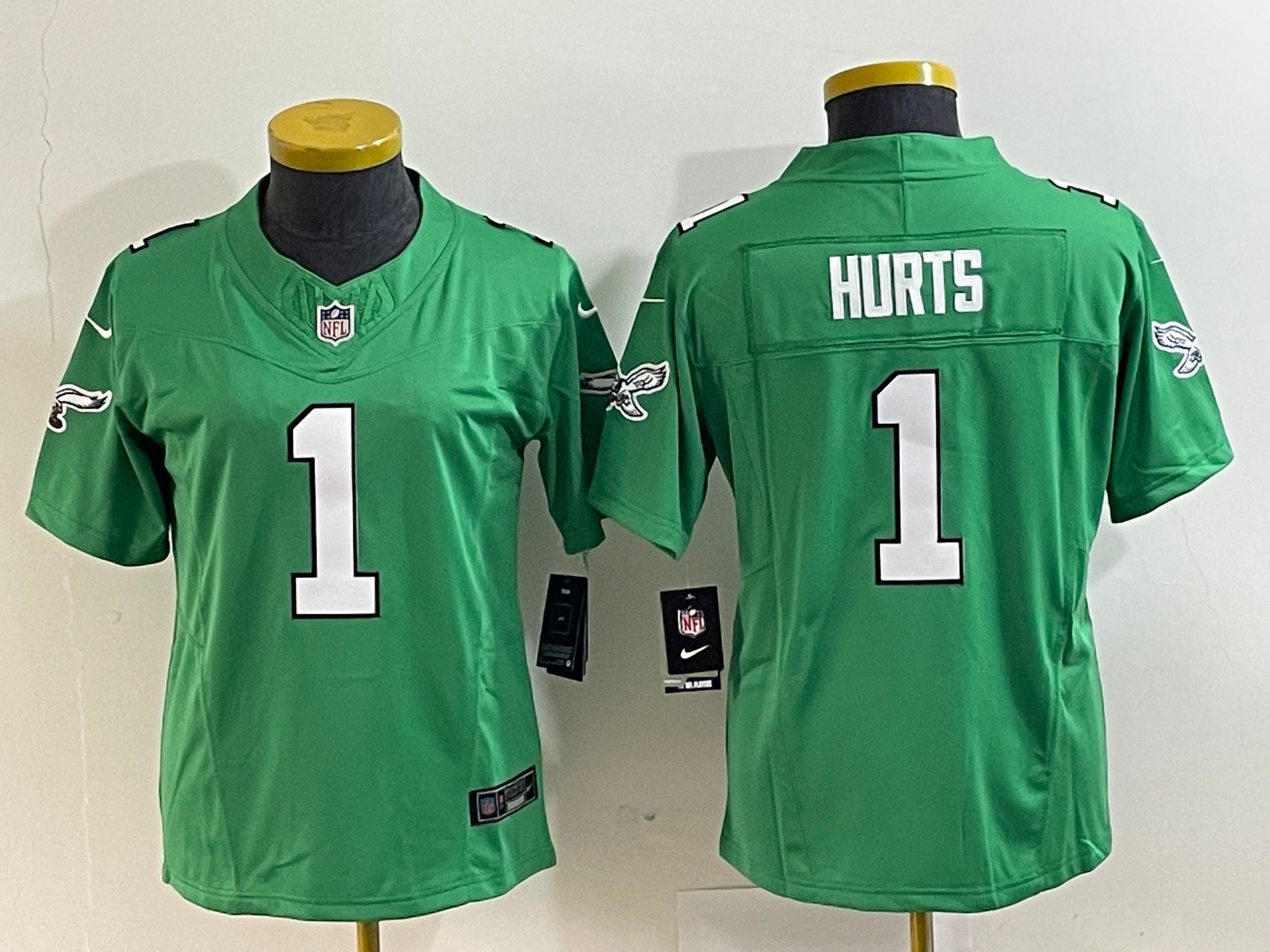 Nike Eagles 1 Jalen Hurts Green 2023 F.U.S.E Vapor Limited Women Jersey