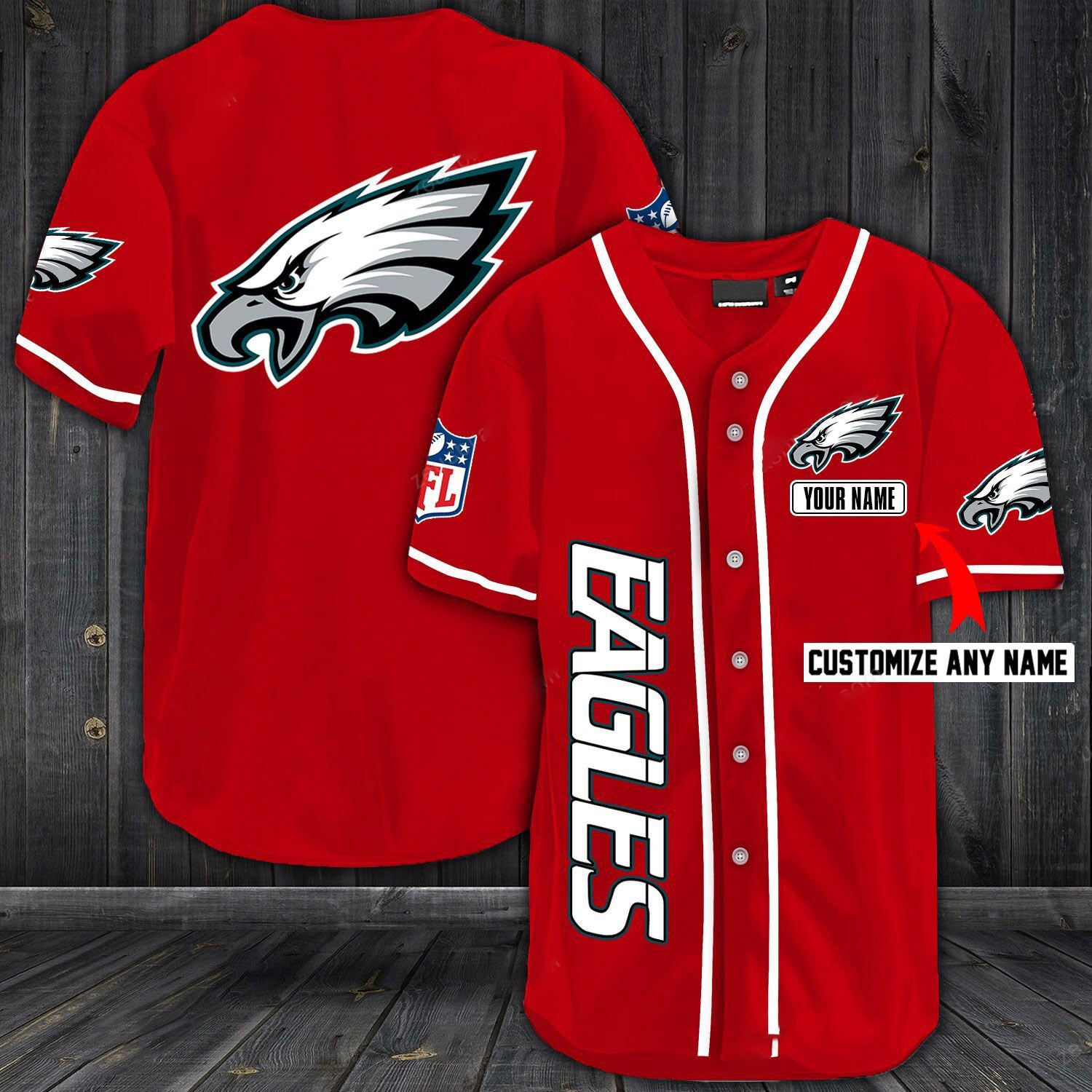 Philadelphia Eagles Baseball Customized Jersey (2)