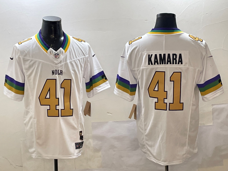 Nike Saints 41 Alvin Kamara White F.U.S.E. Vapor Limited Men Jersey