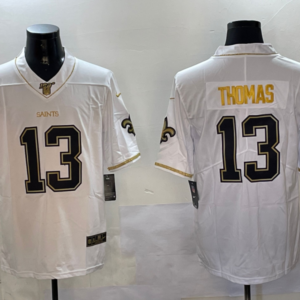 Nike Saints 13 Michael Thomas White Gold Vapor Limited Men Jersey