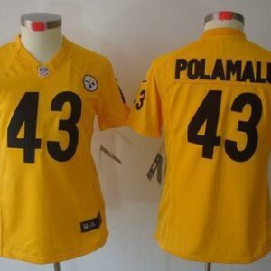Steelers 43 Troy Polamalu Gold Women's Limited Jersey