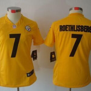 Steelers 7 Ben Roethlisberger Gold Women's Limited Jersey