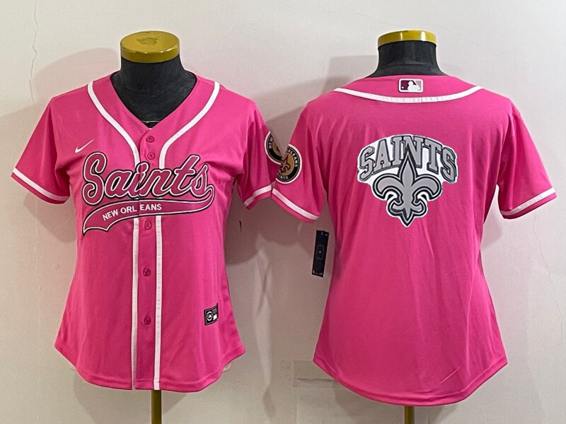 Nike Saints Blank Pink Vapor Baseball Logo Limited Women Jersey