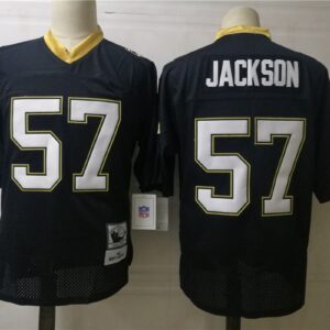 Saints 57 Rickey Jackson Black Throwback Men Jersey