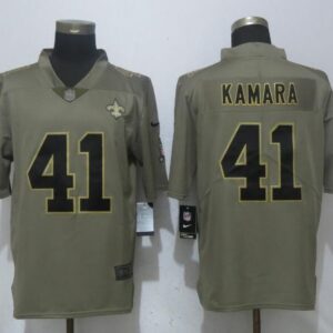 Saints 41 Alvin Kamara Olive Salute To Service Limited Jersey